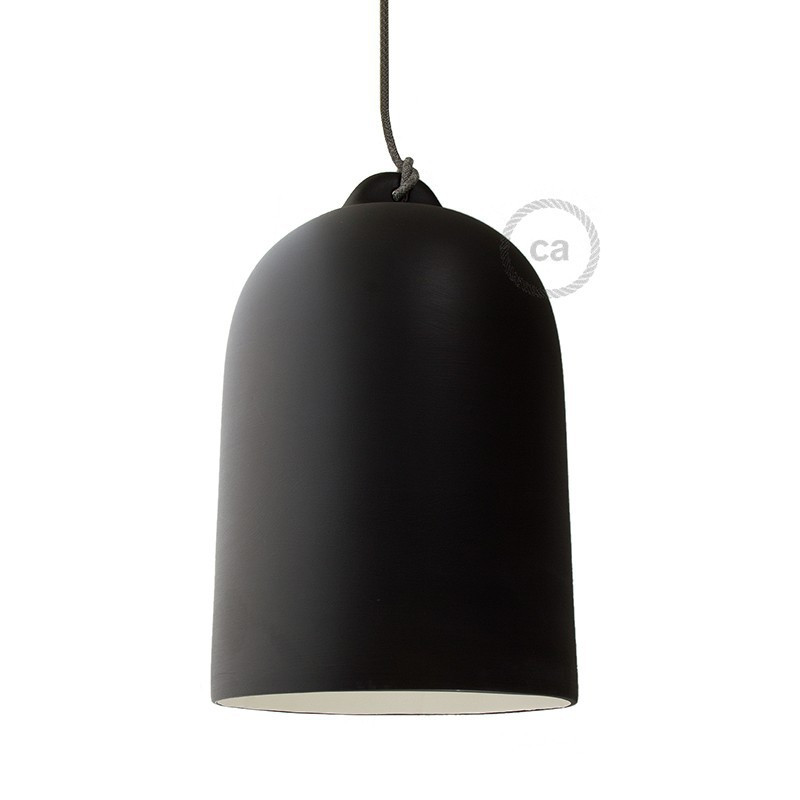 Bell, XL keramische lampenkap voor verlichtingspendel met krijtbord effect