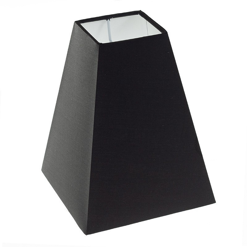 Vierkante lampenkap, 16cm zwart - 100% gemaakt in Italië