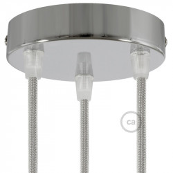 Metalen plafondkap geschikt voor 3 lampen - chroom