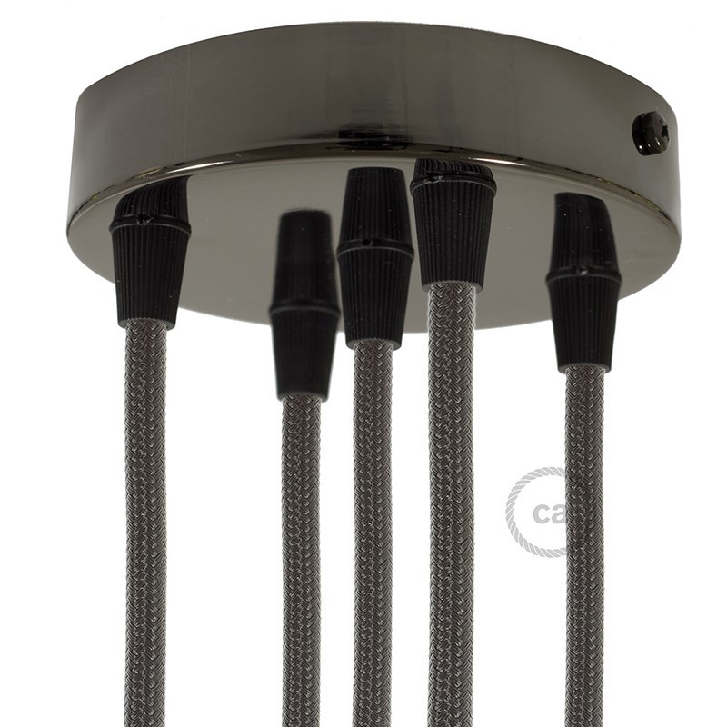 Metalen plafondkap geschikt voor 5 lampen - parelmoer