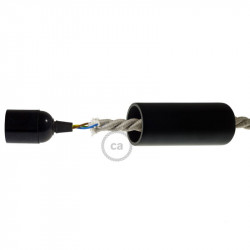 Zwart houten cylinder fittinghouder voor XL electrische scheepstouw kabel