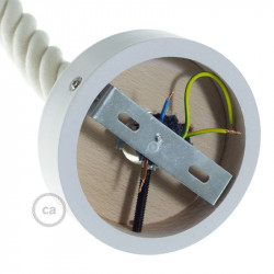 Wit houten cylinder plafondkap voor 3XL electrische scheepstouw kabel