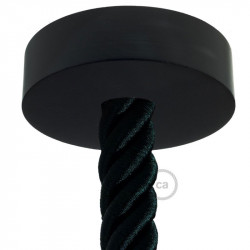 Zwart houten cylinder plafondkap voor 3XL electrische scheepstouw kabel