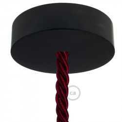 Zwart houten cylinder plafondkap voor XL electrische scheepstouw kabel