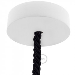 Wit houten cylinder plafondkap voor XL electrische scheepstouw kabel