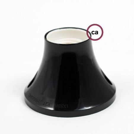 E27 Wandlamp recht van zwart hard plastic