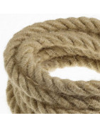 Touwkabel XL, stoere touw snoeren voor je lampen in Jute en linnen